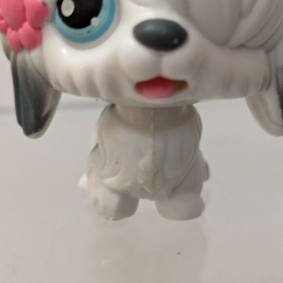 Littlest Pet Shop Magic Motion Sheepdog White Gray Puppy Dog - Picture 3 of 9